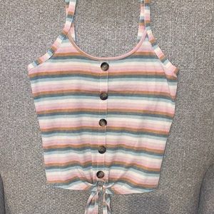 American Eagle Button Front Tie Tank